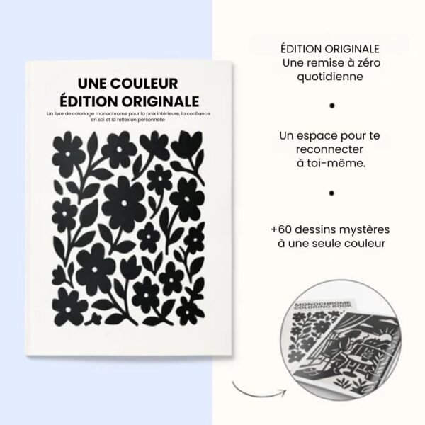 Livre de coloriage monochrome pour la paix intérieure et la réflexion sur soi